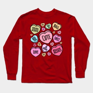 Conversation Candy Hearts, Candy Heart, Valentine Heart, Conversation For Your Valentine, Valentine's Day Long Sleeve T-Shirt